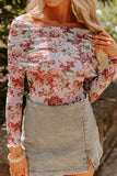 Floral Off-Shoulder Long Sleeve Bodysuit