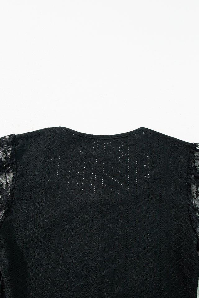 Eyelet Lace Long Sleeve Bodysuit