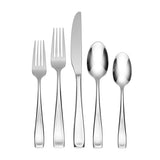 Oneida Silverware Set For 12, Moda 65-Piece Fine Flatware Set with Serving Utensils, Service For 12, 18/10 Stainless Steel, Dishwasher Safe For home, Knives Spoons and Forks Set (Silver, 65 pieces)
