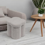 B FSOBEIIALEO Storage Ottoman Cube, Flowers Shaped Ottomans with Storage Foot Stool Footrest for Lving Room, Boucle Ottoman Seat for Dorm Room,Faux Teddy Fur, Cream White 12.6"x12.6"x12.6"