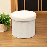 B FSOBEIIALEO Storage Ottoman Cube, Flowers Shaped Ottomans with Storage Foot Stool Footrest for Lving Room, Boucle Ottoman Seat for Dorm Room,Faux Teddy Fur, Cream White 12.6"x12.6"x12.6"