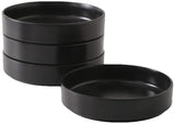 Stone Lain Celina Stoneware 32 Piece Dinnerware Set, Plates and Bowls, Black Matte Dish Collection, Service for 8 – Contemporary Minimalist Style, Microwave & Dishwasher Safe