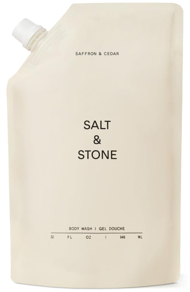 Salt & Stone Body Wash with Antioxidants for Deep Moisture | For Women & Men, Sulfate, Paraben, & Dye Free, Leaving Skin Soft and Hydrated | Bergamot & Hinoki 15.2 fl oz