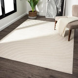 LUXE WEAVERS Modern Geometric Wave Cream 9x12 Area Rug