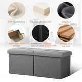 AmasSmile Footrest Ottoman Bench with Storage,34Inch Black Leather Footstool, Coffee Table, Padded Seat, Storage Chest,Blanket Store with Flipping Lid for Livingroom and Bedroom