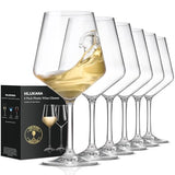 Hlukana Unbreakable Wine Glasses Set of 6, 16 oz Plastic Wine Glasses with Stem, BPA Free, Reusable Wine Glass for Poolside, Outdoors Camping Picnic Restaurants Home Bar Christmas Unique Gift