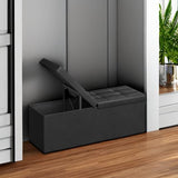 SONGMICS MAZIE Collection - 30 Inches Storage Ottoman Bench with Flipping Lid, Storage Chest Footstool, Load 660 lb, for Entryway, Living Room, Bedroom, Synthetic Leather, Black ULSF45BK