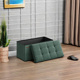 SONGMICS MAZIE Collection - 43 Inches Folding Storage Ottoman Bench, Ottoman Foot Rest, End of Bed Bench, Storage Chest, Load 660 lb, for Living Room, Bedroom, Entryway, Dark Gray ULSF77K