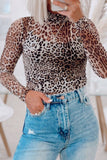 Turtleneck Leopard Long Sleeve Bodysuit