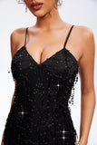 Sequin V-Neck Wrap Cami Dress