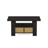 FURINNO Turn-N-Tube Coffee Table, 31.22D x 15.5W x 15.8H in, French Oak Grey/Black/Black