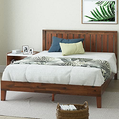 ZINUS Vivek Deluxe Wood Platform Bed Frame with Headboard, Wood Slat Support, No Box Spring Needed, Easy Assembly, Queen