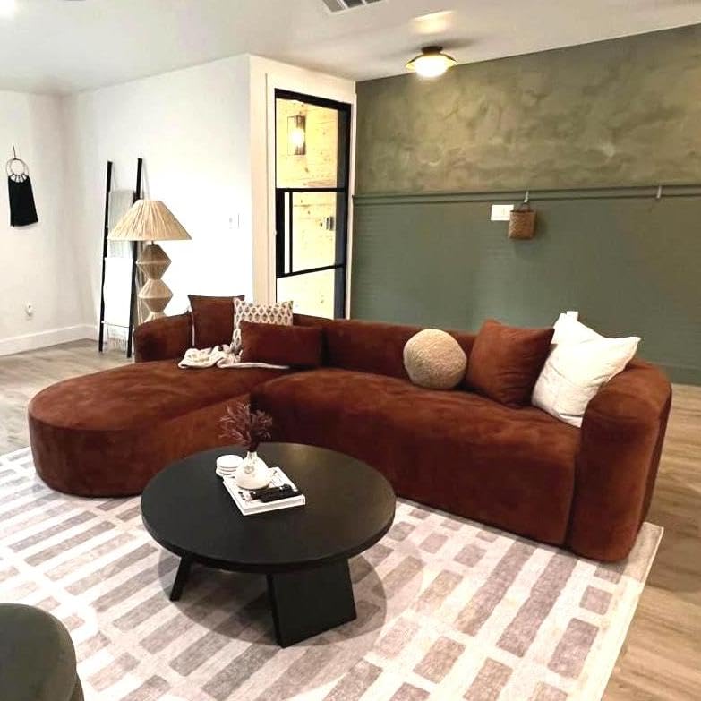 Acanva Luxury Modern Tight Curved Back Velvet Sofa, Minimalist Style Comfy Couch for Living Room Apartment, 3 Seater, Cream