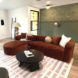 Acanva Luxury Modern Tight Curved Back Velvet Sofa, Minimalist Style Comfy Couch for Living Room Apartment, 3 Seater, Cream