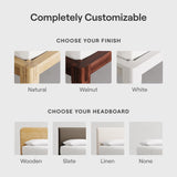 Nectar Bamboo Platform Bed Frame - Queen - Natural - Floating Center Support Legs - 12” Height - Easy Tool Free Set Up - Contemporary and Durable - Sturdy Wooden Support Slats - Holds Up To 800 Pounds