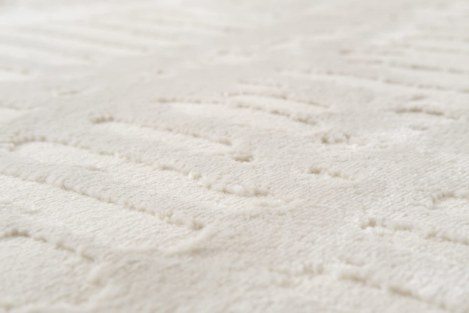 Revival Rugs Shell 5'3"x7'10" Washable Area Rug for Living Room Bedroom - 100% Recycled Oeko-TEX Certified, Medium Pile, Beige, Cream