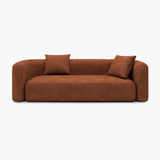 Acanva Luxury Modern Tight Curved Back Velvet Sofa, Minimalist Style Comfy Couch for Living Room Apartment, 3 Seater, Cream