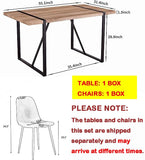 MUUOKY Dining Table Set for 4, Modern 55'' Wood Dinette Table Set for 4 with Fabric Dining Chairs,Table and Chairs Set of 4,Ideal for Kitchen Dining Room