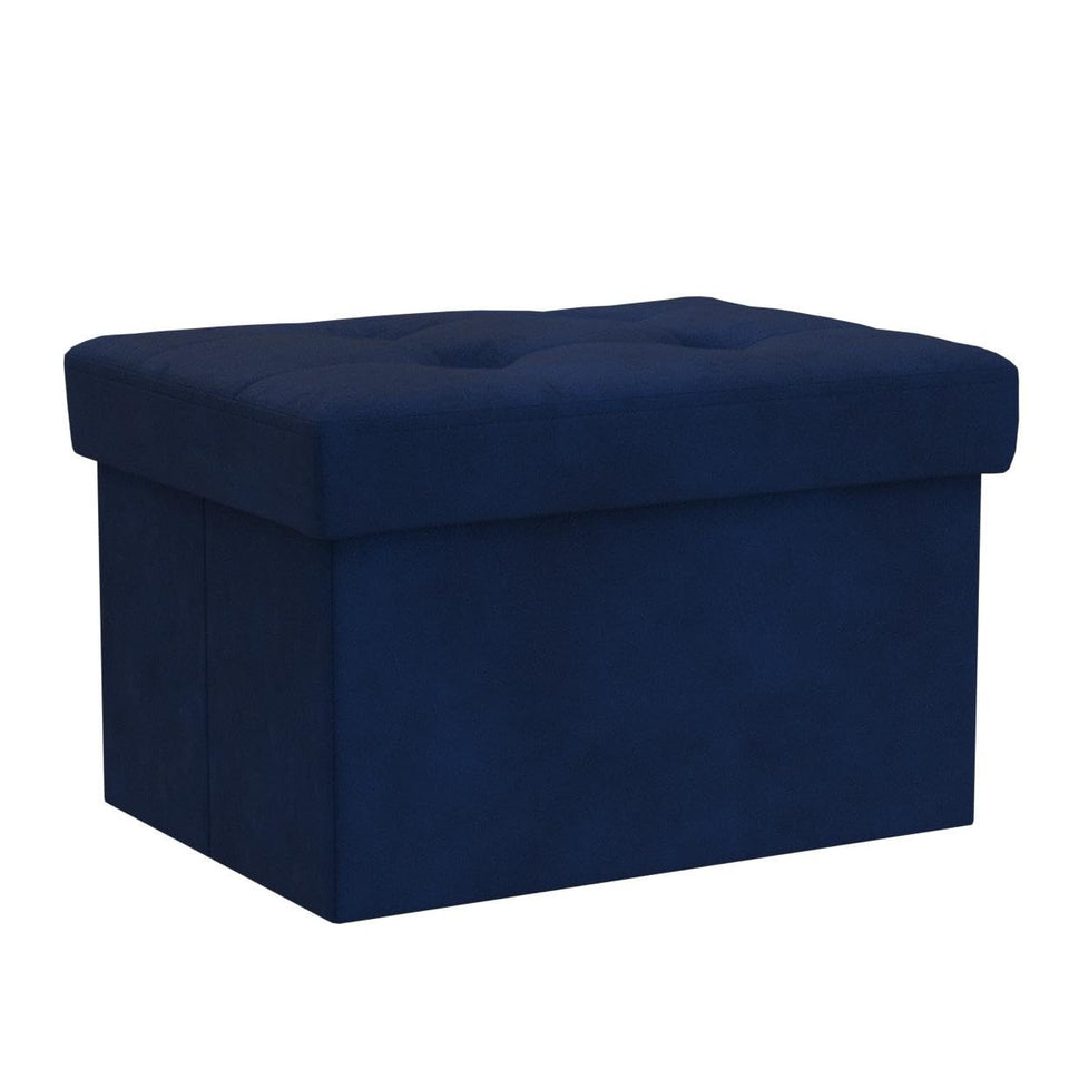 LINMAGCO Ottoman Storage Ottoman with Storage Small Foot Rest Stool Under Desk Stool Short Folding Footrest Linen Cloth Dark Gray 16X12X12IN