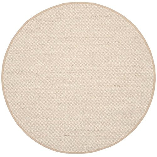 SAFAVIEH Area Rug 8x10 - Natural Fiber Collection - Large - Marble & Beige, Sisal, Woven Design with Border (NF143C)