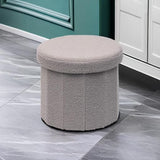 B FSOBEIIALEO Storage Ottoman Cube, Flowers Shaped Ottomans with Storage Foot Stool Footrest for Lving Room, Boucle Ottoman Seat for Dorm Room,Faux Teddy Fur, Cream White 12.6"x12.6"x12.6"