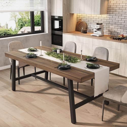 GarveeHome Industrial Dining Table for 6-8 People, 70.87
