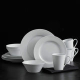 Mikasa Delray 40-Piece White Dinnerware Set, Service for 8, Durable Porcelain Plates, Bowls, and Mugs, Dishwasher and Microwave Safe