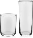Libbey Ascent Tumbler and Rocks Drinking Glasses Set of 16, Glass Drinking Glasses with Curvature, Versatile Glassware Set for Parties and More