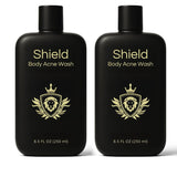 Shield Men's Acne Body Wash for Back, Chest & Shoulders - 4% Benzoyl Peroxide Body Wash, Clears Breakouts & Acne Scars – Unscented with Niacinamide, Glycolic Acid & Ceramides, 8.5 oz