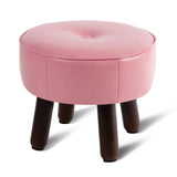 oakvivo 13in Small Foot Stool Ottoman, Round Faux Leather Foot Rest for Couch, Under Desk Pouf Footstool Footrest with Non-Skid Rubber Legs for Ling Room, Bedroom, 13''L x 13''W x 10.2''H, Green