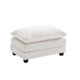 Ihanherry 146" U-Shaped Modern Sofa Modular Sectional Cloud Couch with 2 Ottoman, 6-Seat Chenille Deep Seat Sofa with 6 Pillows for Living Room, Bedroom and Apartment, Grey