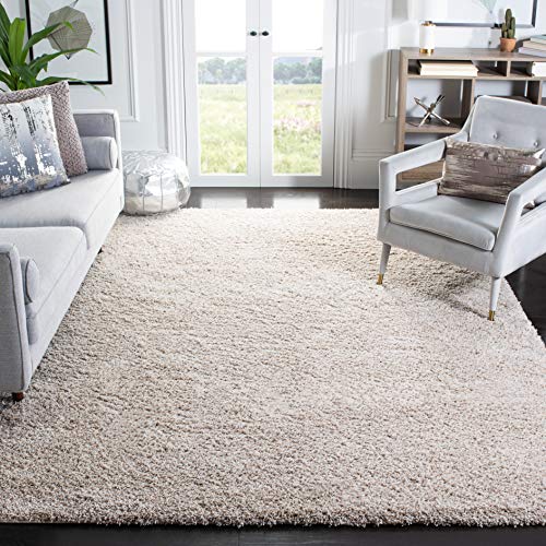 SAFAVIEH Area Rug 8x10 - California Shag Collection - Large - Beige, Non-Shedding & Easy Cleaning, Ultra Plush Thick Pile, Ideal for Living Room, Bedroom, Dining Space (SG151-1313)