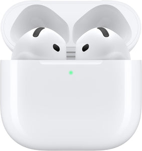 Apple AirPods 4 Wireless Earbuds, Bluetooth Headphones, Personalized Spatial Audio, Sweat and Water Resistant, USB-C Charging Case, H2 Chip, Up to 30 Hours of Battery Life, Effortless Setup for iPhone