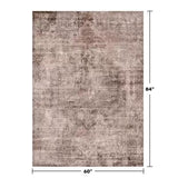 Neutral Living Room Rug - 10x14 Farmhouse Beige Brown Large Area Rug for Dining Room, Bedroom, Low Pile Lightweight Washable