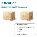 MUUOKY Dining Table Set for 4, Modern 55'' Wood Dinette Table Set for 4 with Fabric Dining Chairs,Table and Chairs Set of 4,Ideal for Kitchen Dining Room