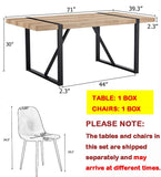 MUUOKY Dining Table Set for 4, Modern 55'' Wood Dinette Table Set for 4 with Fabric Dining Chairs,Table and Chairs Set of 4,Ideal for Kitchen Dining Room