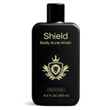 Shield Men's Acne Body Wash for Back, Chest & Shoulders - 4% Benzoyl Peroxide Body Wash, Clears Breakouts & Acne Scars – Unscented with Niacinamide, Glycolic Acid & Ceramides, 8.5 oz