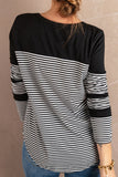 Striped Round Neck Long Sleeve T-Shirt