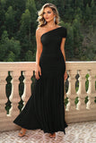 One-Shoulder Ruched Maxi Dress