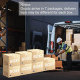 YOPTO 127" L-Shaped Sectional Couch with Movable Ottoman & 6 Throw Pillows,7 Seat Chenille Upholstered Sofa W/2 Cup Holder,USB Port & Hidden Storage Box,DIY Combination,for Living Room,Apartment,Beige