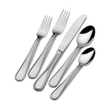 Mikasa Bravo 65-Piece Flatware Set for 12, 18/10 Stainless Steel Silverware with Full Service, Includes Forks, Knives, Spoons, and Serving Utensils
