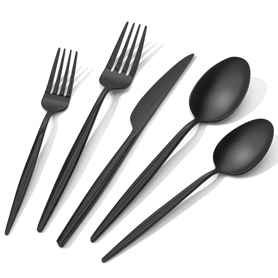 KINGSTONE Silverware Set, 60-Piece Flatware Set Cutlery Set Premium 18/10 Stainless Steel, Tableware Include Forks Knives Spoons for Home Kitchen Restaurant Wedding, Dishwasher Safe