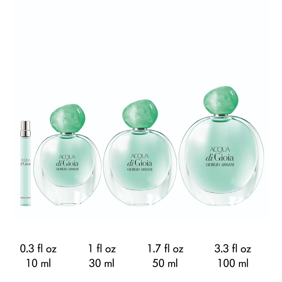 Armani beauty – Acqua di Gioia – Eau de Parfum – Floral Fruity Fragance for Women – Primofiore Lemon, Water Jasmin, Cedarwood Notes - 3.4 Fl Oz