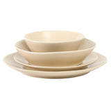 Bloomhouse Santorini Mist Double Bowl Terracotta Reactive Glaze Plates and Bowls Dinnerware Set - Amber, Service for Four (16pcs)