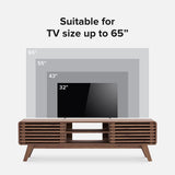 mopio Ensley TV Stand, Mid Century Modern for 55/60/65 inch TV, Farmhouse TV Stand, Entertainment Center with Storage, TV and Media Console for Living Room (Walnut, 59" Tall)