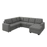 HONBAY Sectional Sleeper Sofa Pull Out Bed with Storage Chaise, Sectional Sofa Couch, Sleeper Couch Bed for Living Room, Dark Grey