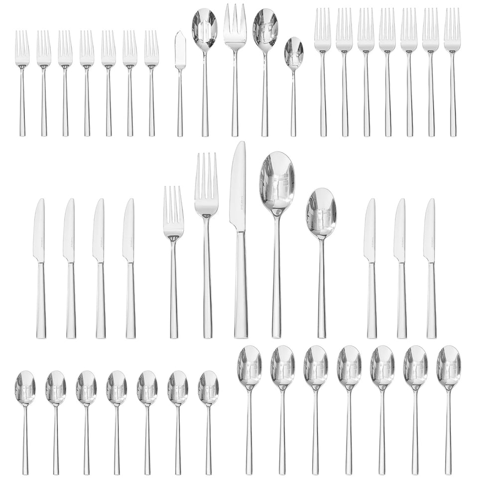 KINGSTONE Silverware Set, 60-Piece Forged Flatware Set Cutlery Set Premium Stainless Steel, Service for 12, for Kitchen, Home, Wedding, Party, Mirror Polished and Dishwasher Safe