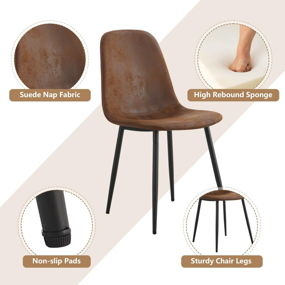 MUUOKY Dining Table Set for 4, Modern 55'' Wood Dinette Table Set for 4 with Fabric Dining Chairs,Table and Chairs Set of 4,Ideal for Kitchen Dining Room