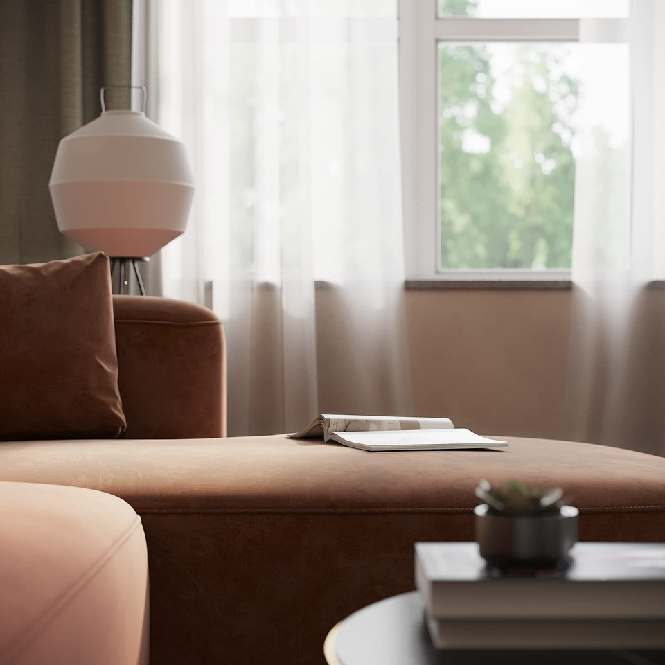 Acanva Luxury Modern Tight Curved Back Velvet Sofa, Minimalist Style Comfy Couch for Living Room Apartment, 3 Seater, Cream