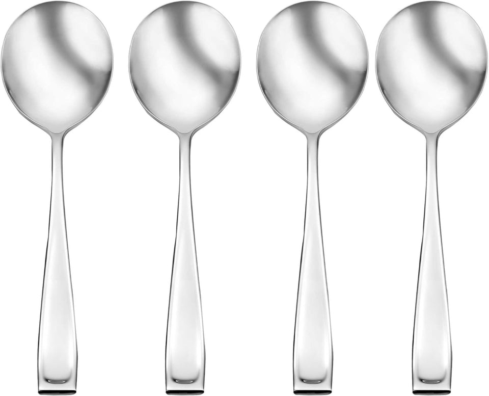 Oneida Silverware Set For 12, Moda 65-Piece Fine Flatware Set with Serving Utensils, Service For 12, 18/10 Stainless Steel, Dishwasher Safe For home, Knives Spoons and Forks Set (Silver, 65 pieces)